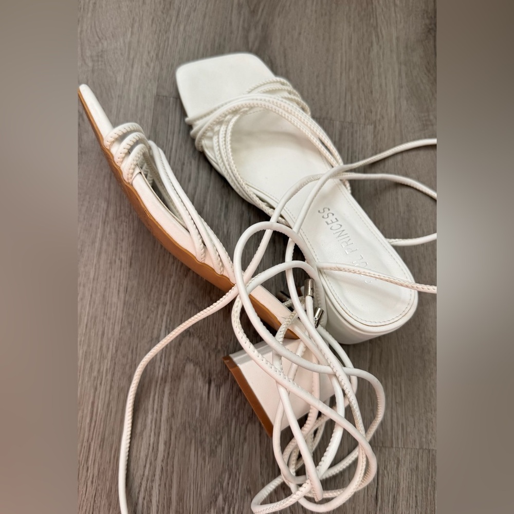 White Strappy Heeled Sandals